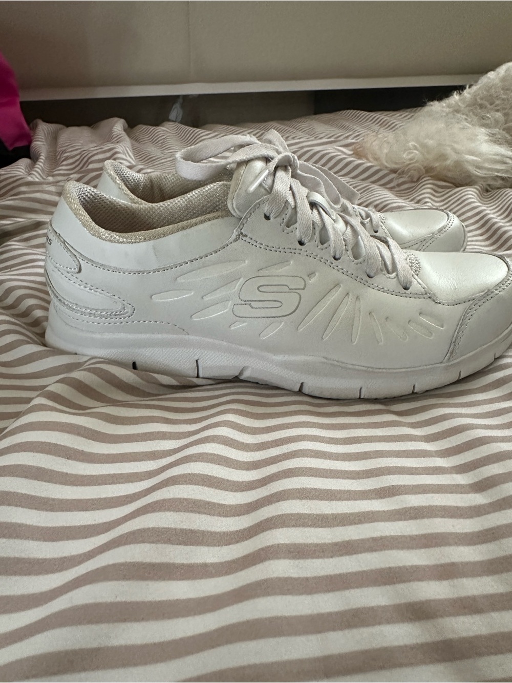 Skechers Women's White Lace-Up Casual Sneakers
